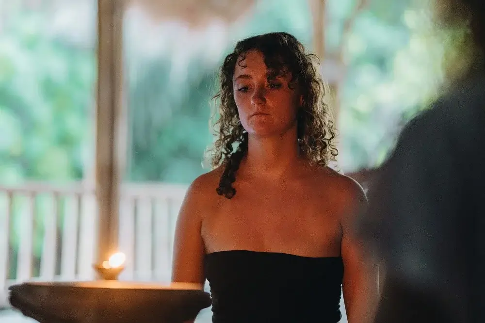 Morning yoga class at Samadhi Yoga Ashram, Bali