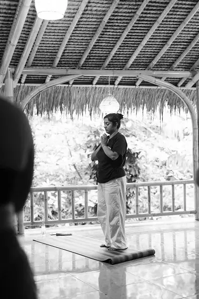 Yoga practice at Samadhi Yoga Ashram, Bali