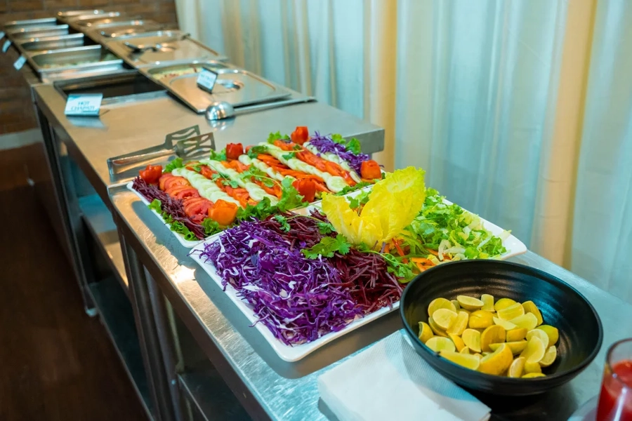 Sattvic vegetarian meal at Samadhi Yoga Ashram, Bali - view 2