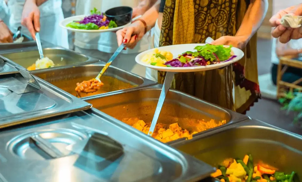 Sattvic meals served at Samadhi Yoga Ashram