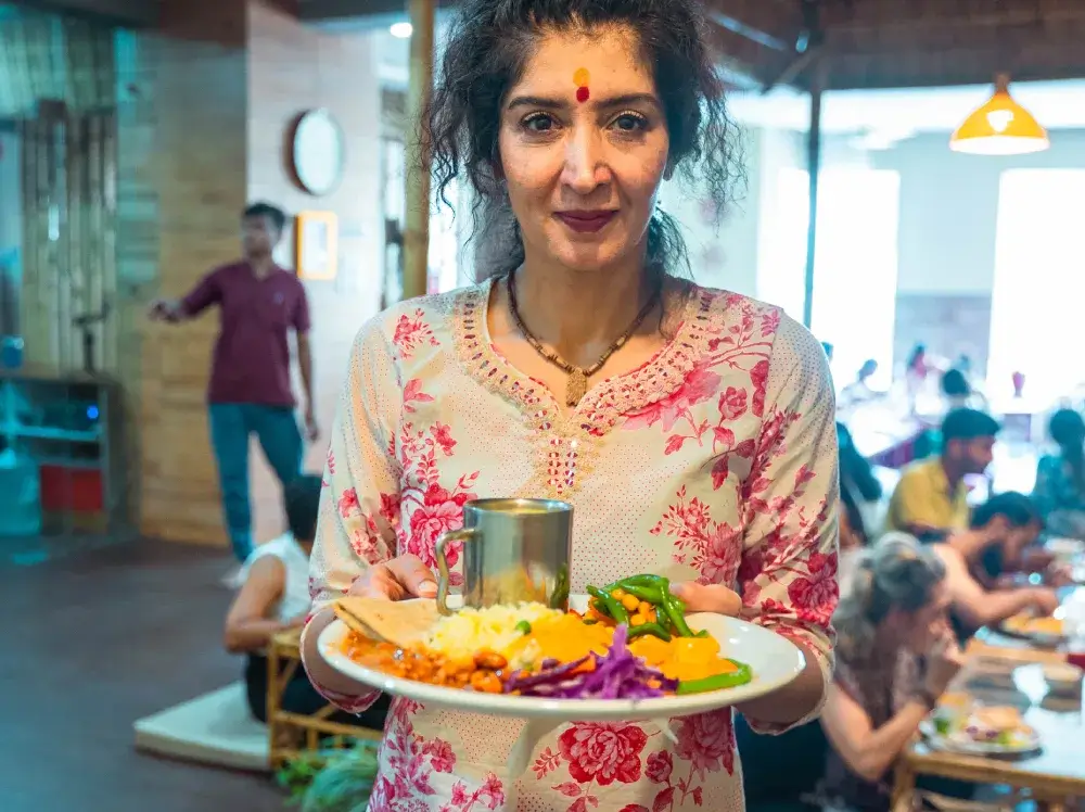 Sattvic meals served at Samadhi Yoga Ashram