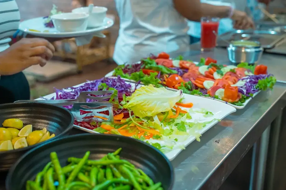 Plant-based food at Samadhi Yoga Ashram, Bali