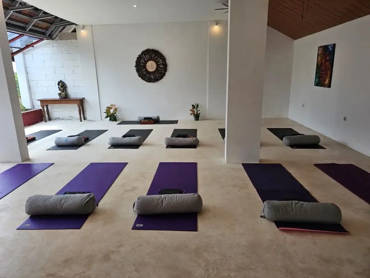 Open-air yoga shala at Samadhi Yoga Ashram, Bali