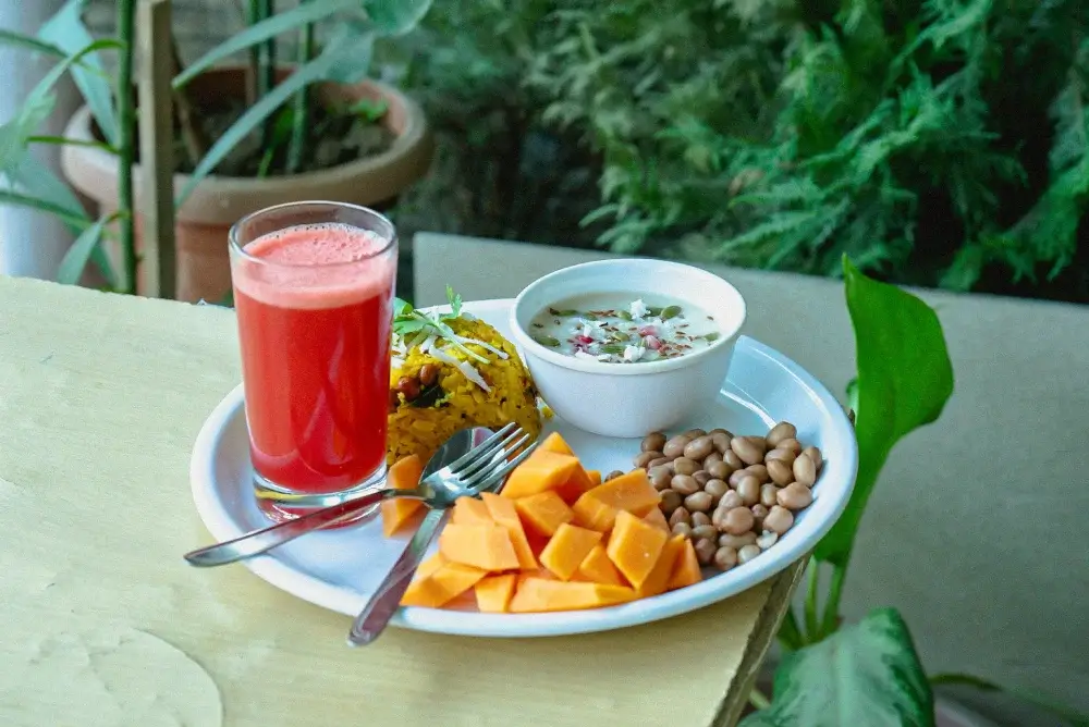 Sattvic vegetarian breakfast
