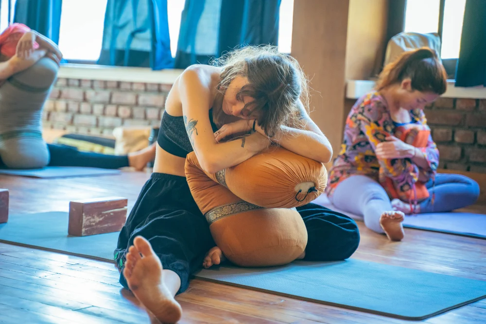 Yin Yoga Long-Hold Practice with Props at Samadhi Yoga Ashram, Rishikesh